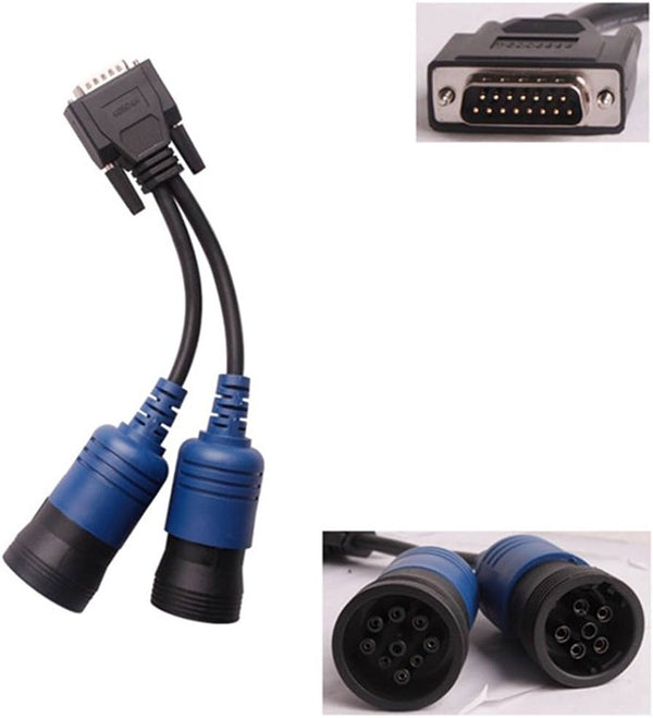 Diesel Diagnostic Laptop 9 Pin and 6 Pin Adapter For Diesel Semi Trucks + Off Road Engines